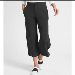 Athleta Tribeca Pants Crop Wide Leg Snap Side High Rise Lightweight